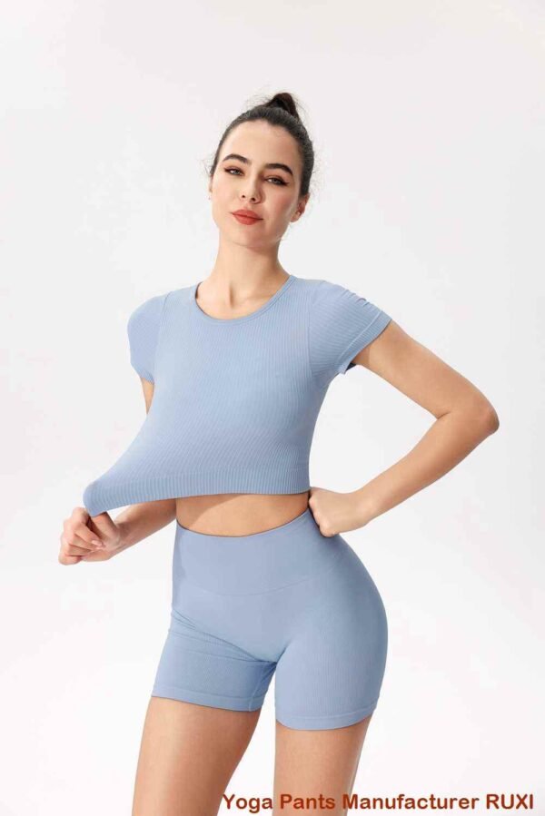damskie legginsy treningowe z wysokim stanem RUXI pl955